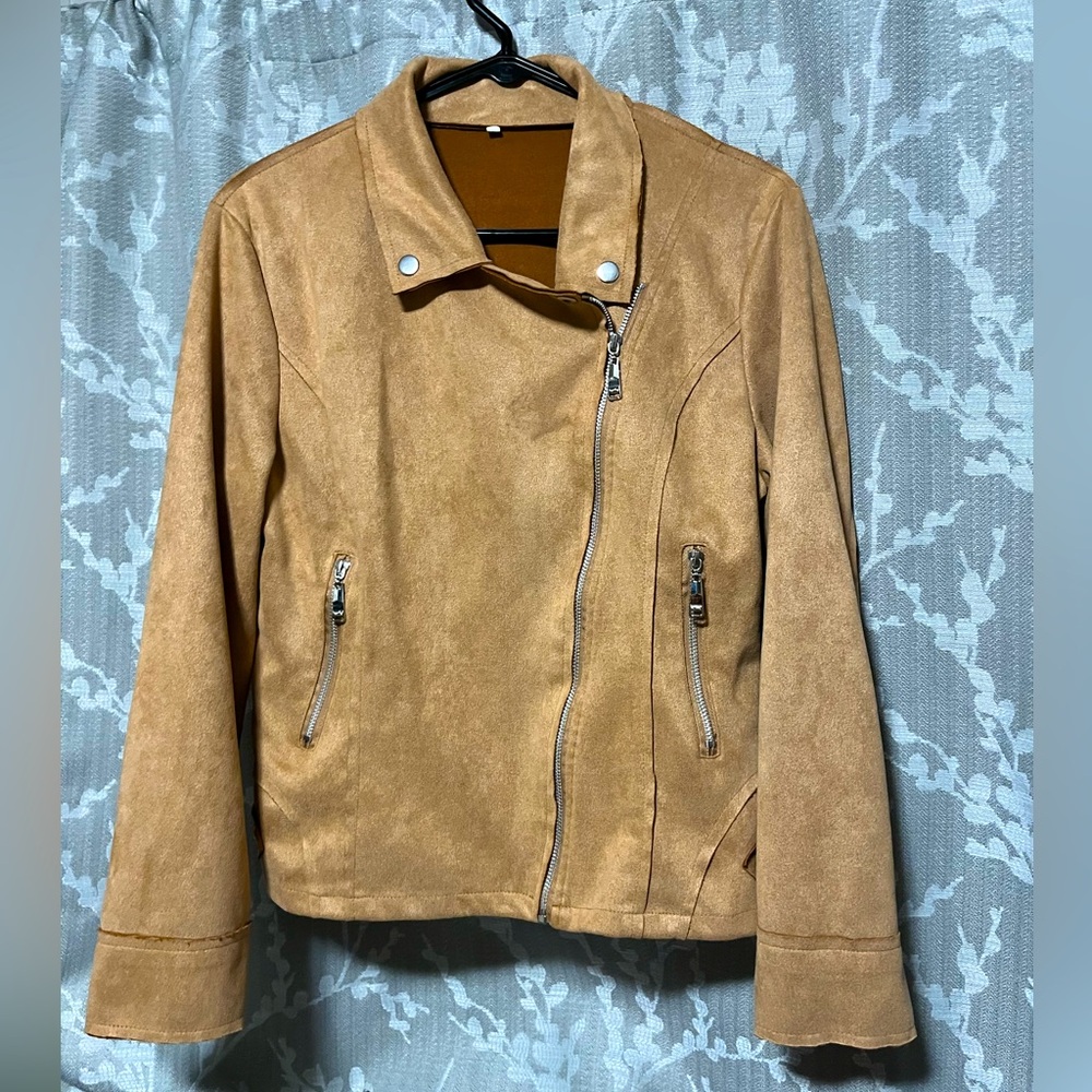 Women's suede Jacket Tan Size Large